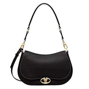Valentino Garavani Ohval Medium Shoulder Bag Black Nappa Calfskin (MSRP $3,900)